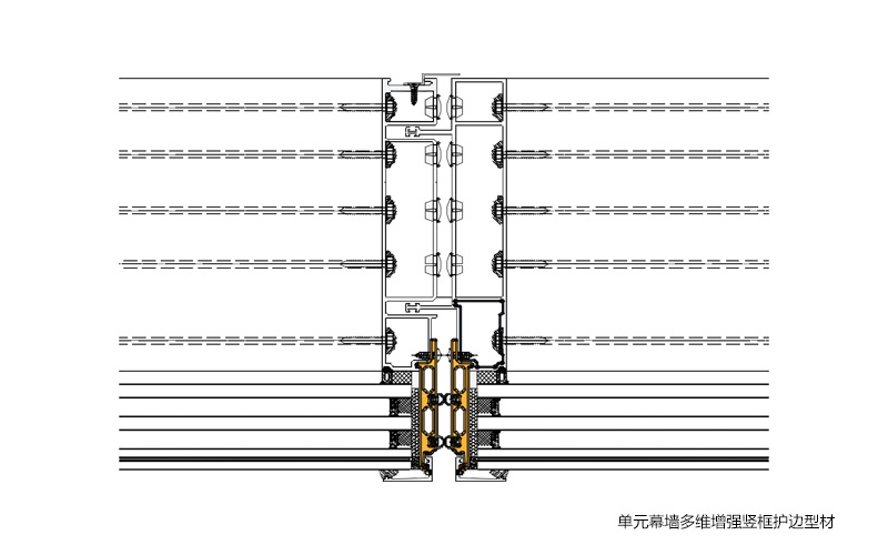 單元幕墻多維增強豎框護邊型材
